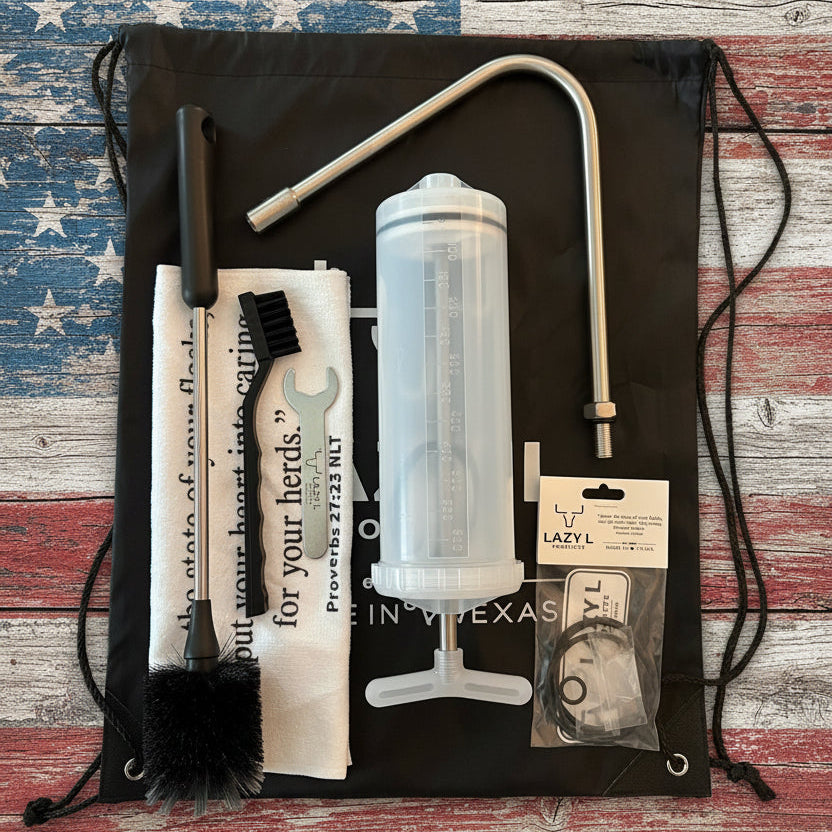 18-Inch Side Drench Nozzle Kit with Upgraded 600cc Labelvage Drench Gun