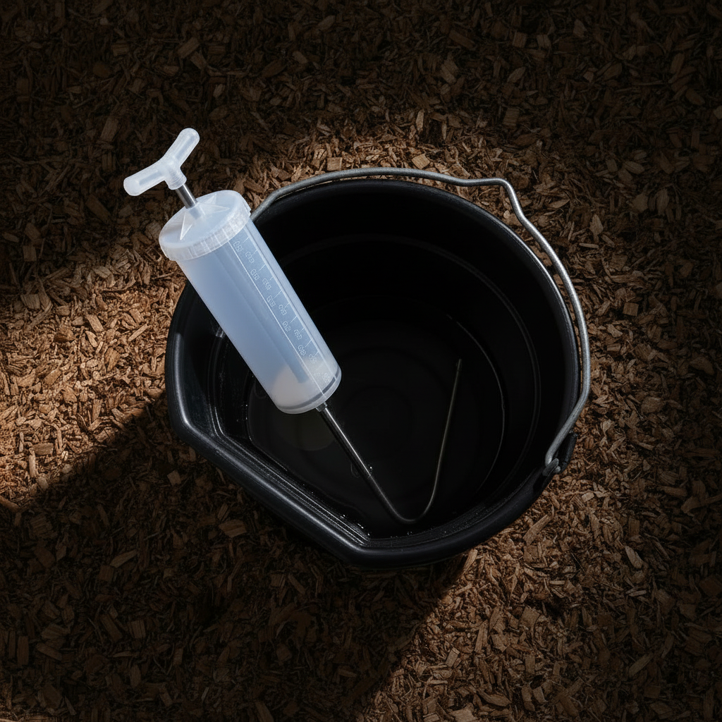 Overhead drench bucket with lighter interior